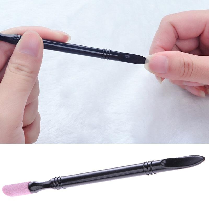 2 Pezzi Spingi Cuticole in Quarzo a Doppia Estremità Lavabile Rimuovi Pelle Morta Manicure Strumento per Nail Art