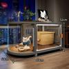 Spacious All-Season Cat Villa: Indoor Cabinet, Bed, Toilet, and Cage