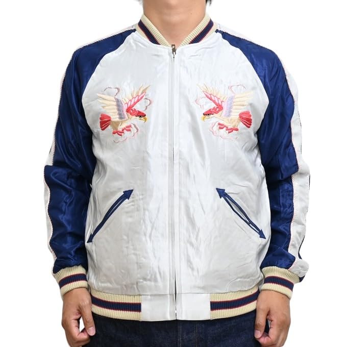 Tailor Toyo Souvenir Jacket Acetate Sukajan EAGLE TIGER HEAD Taylor Toyo TT15542-190 “RED × (XL)