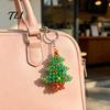 DIY Holiday Ornament Kit Christmas Tree Keychain, Faux Crystal Beaded Xmas Pendant, Creative Festive Making 3D Key Ring Charm Accessory for Home Decor
