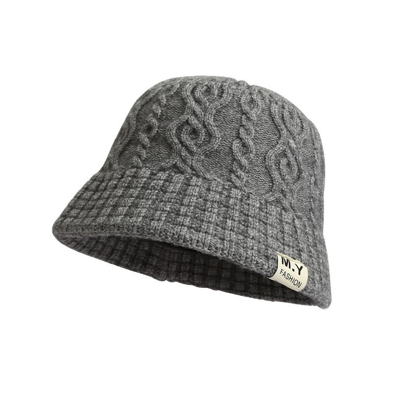 Hats for Women Autumn and Winter Basin Hat Knitted Wool Hat Fisherman Hat Warmth and Thickened Face Showing Small Pullover Hat Head Hat