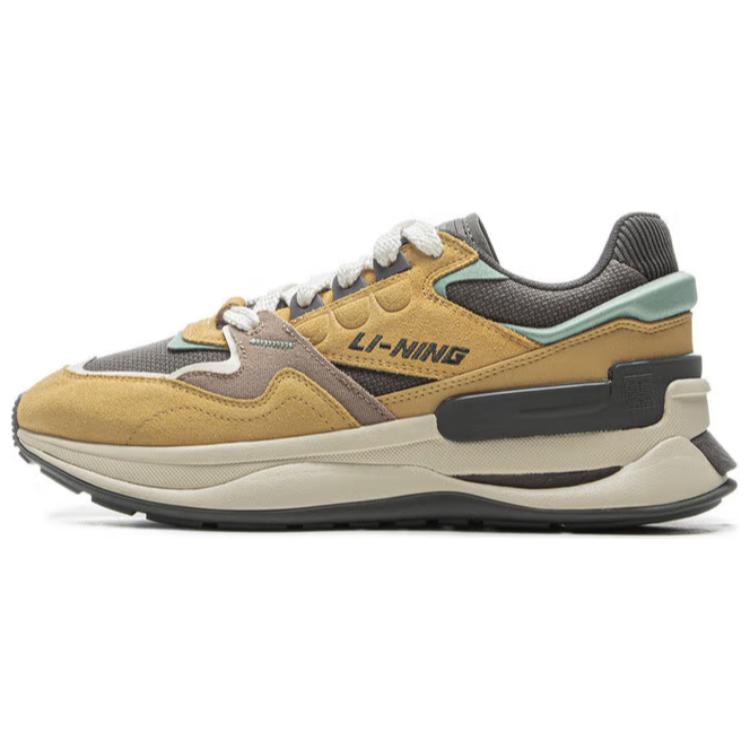 New LiNing 001 Innocence V2 Slip Resistant, Abrasion Resistant, Rebound Resistant Low Top Casual Shoes Men's Yellow Gray AGCV009-3