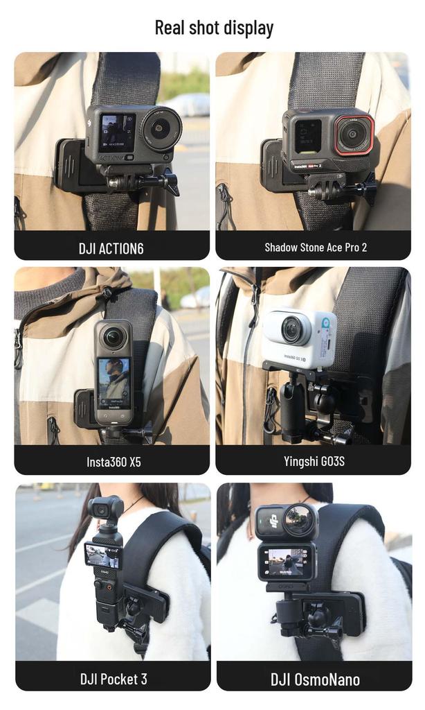 Magnetic Backpack Clip for DJI Action5/6 & Insta360 Cameras