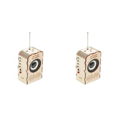 A58Z 2X DIY Radio Model Physical Practical Educational Craft Kits Wooden Science Project Model For Gift Kids Children