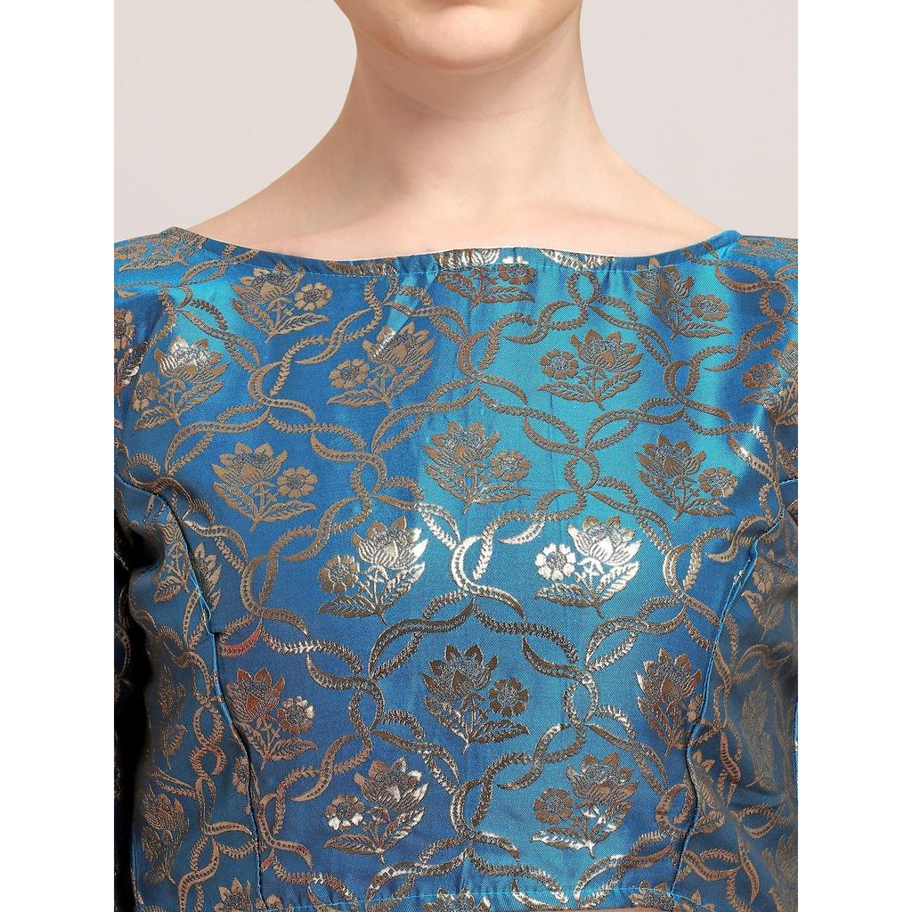 Indian Pakistani Designer Choli Women's Party Wear Ready Made Jacquard Blouse