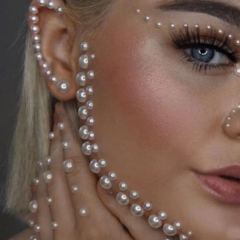3mm/4mm/5mm/6mm DIY Pearl Diamond Nail 3D Stickers Glitter Shiny Charms Beauty For Nail Art DIY Decoration Nails Accesories