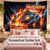 Car Racing (18) Theme Wall Tapestry Customized With Name Text Personalized Hanging Tapestry For Bedroom Living Room Decor