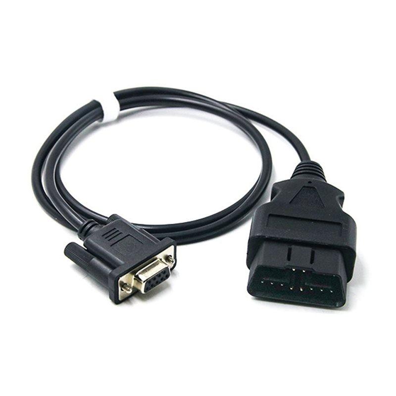 

HHO-J1962 12V 24V OBD Cable 16 Pin Male To DB9 Female VGA D-Sub 9 Pin OBDII Adapter RS232 Serial Port Line OBD2 Cable чорний