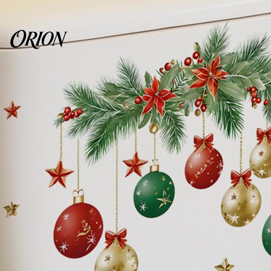 Self Adhesive Toilet Lid Sticker Christmas Ball Sticker, Removable Bathroom Wall Decoration Decal, PVC Stickers Waterproof Decal for Holiday