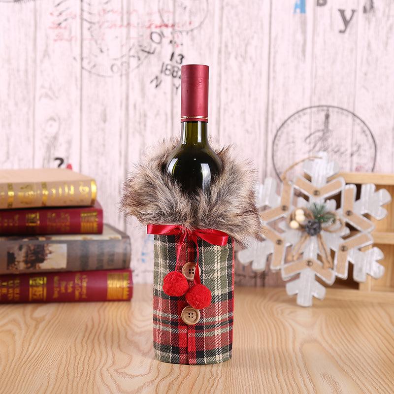 Penutup botol anggur Natal dekorasi Selamat Natal untuk rumah manusia salju Natal dekorasi meja, hadiah Natal Selamat Tahun Baru
