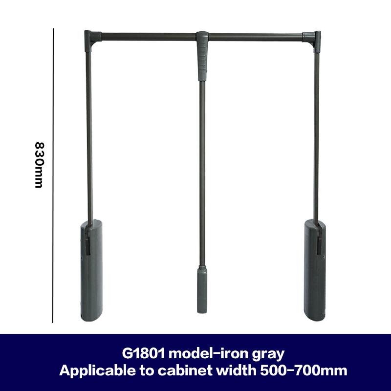 Dual-Buffer Adjustable Height Lift-Down Closet Hanging