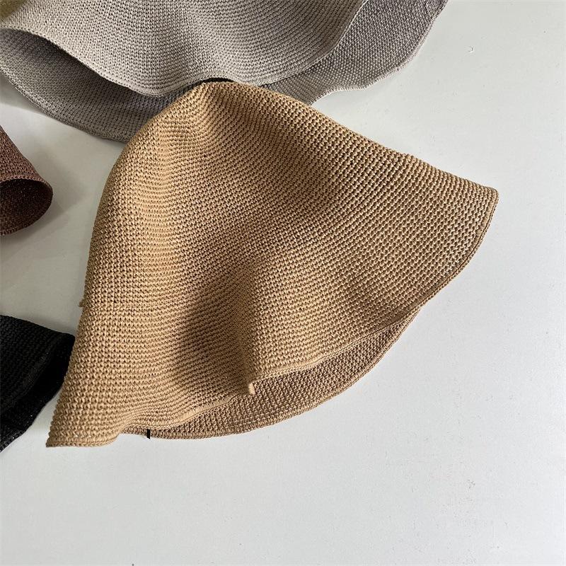 Women's Wide Brim Straw Hat 2026 Summer New Style Foldable Sun Protection Sun Hat for Travel Beach Fisherman Cap