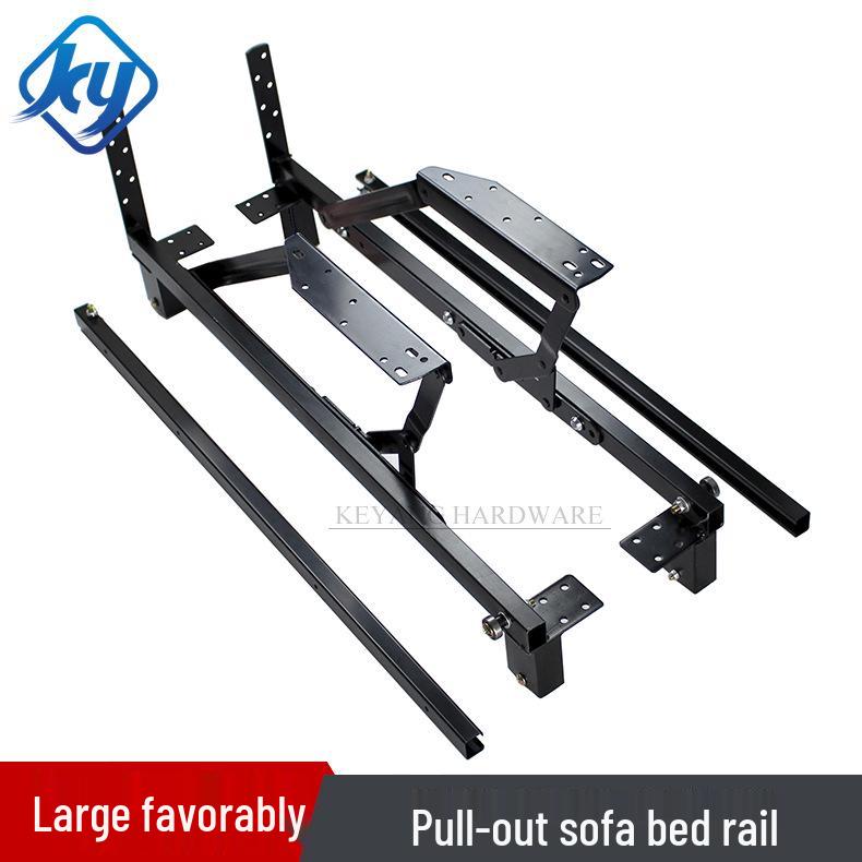 Convertible Sofa Bed with Folding Metal Frame and Telescopic Storage Rails
