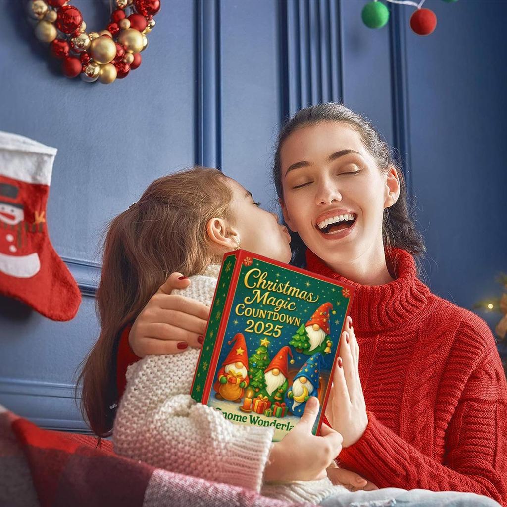 2025 Christmas Calendar 2D Advent Gnome Pendant Decorative Christmas Calendar Charm for Holiday Party Kids Adults Wall Fireplace