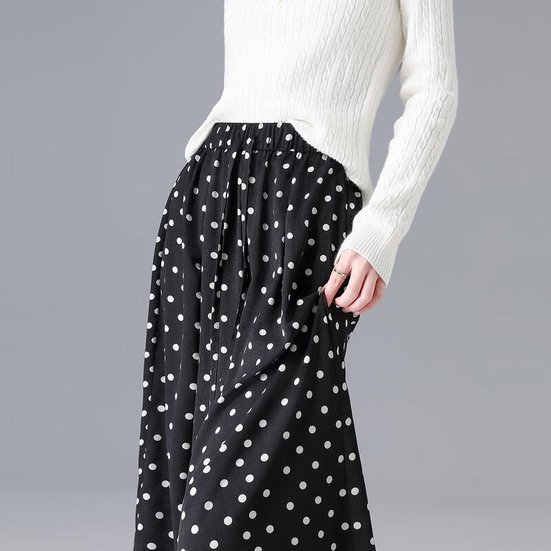 Demana Romantic Polka Dot Chiffon Wide-Leg Pants