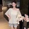 Oh Mi Da Modal Cotton Solid Color High-end Pajamas Women's Summer Short-sleeved Shorts Pure Lace Loungewear Set