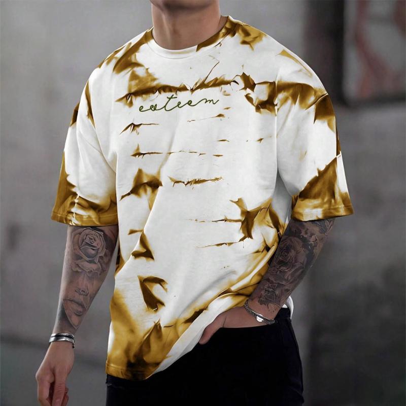 Men s 3D Digital Print T-Shirt, New Summer Style, Round Neck, Breathable, Short Sleeve XS