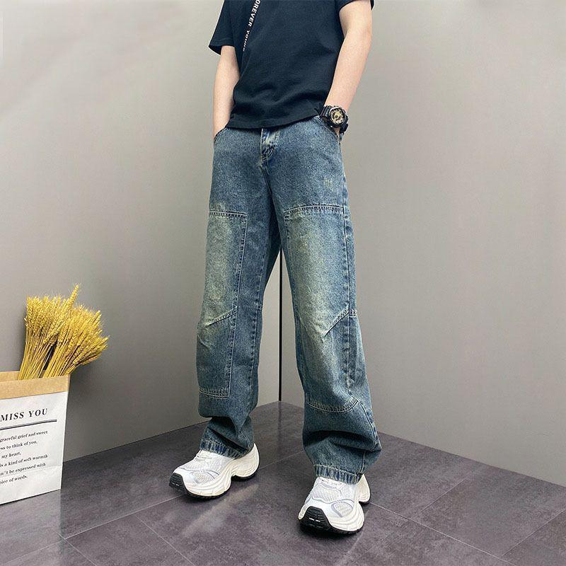 2025 Jugend Herren Harem Locker Geschnitten Gewaschene Blaue Jeans für Frühling & Herbst