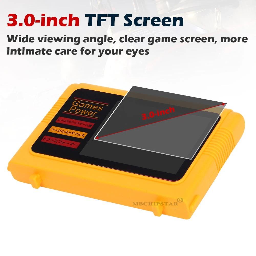 Retro Game Console 3'' Screen, Built-in 1000 Classic Games and 2 Wireless Controllers, Support TV Connection & Double Play, Handheld Cassette Game