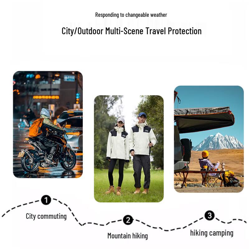 JEEP Unisex 3-in-1 Outdoor Windproof Waterproof Jacket