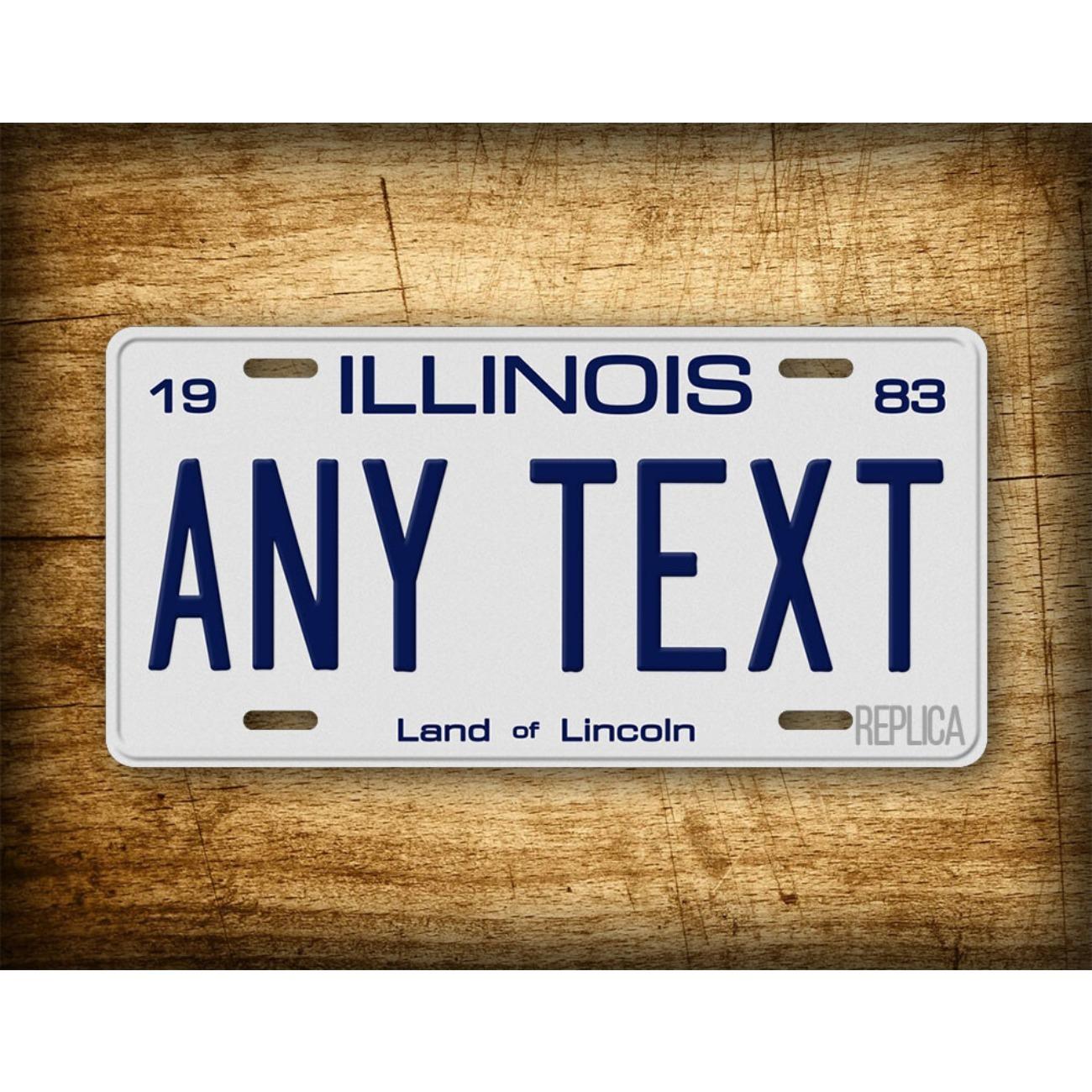 Vintage Illinois License Plate Metal Sign Wall Decor Custom Name Bar Pub Garage белый