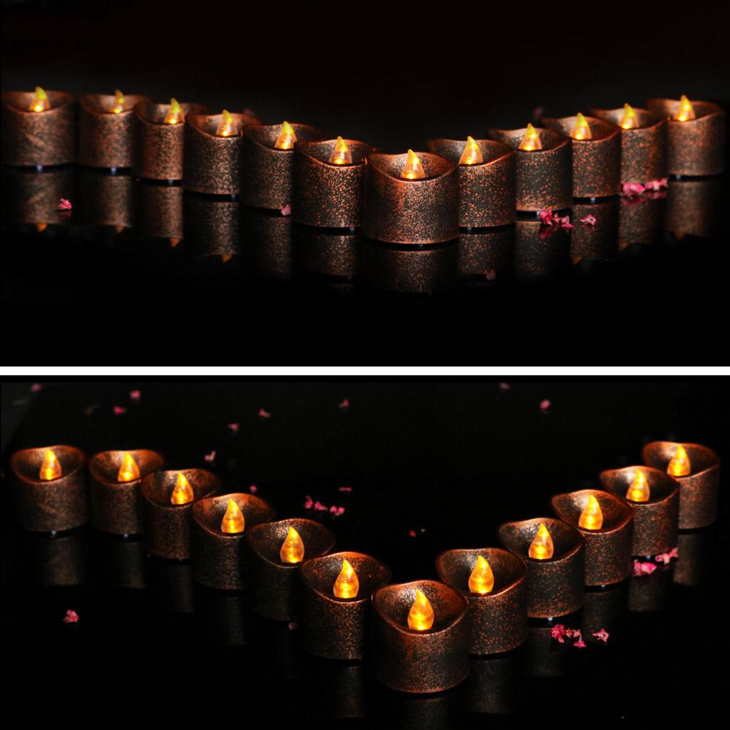 

Electric Candles Yellow Light Battery Operated Tea Light Candles Decorative Candle Flickering Flame for Indoor Outdoor Use
