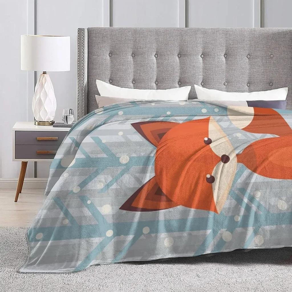 Orange Fox Soft Throw Blanket All Size Lightweight Flannel Blanket for Couch Bed Sofa Travel for Teen Adults Animal Blanket,gift