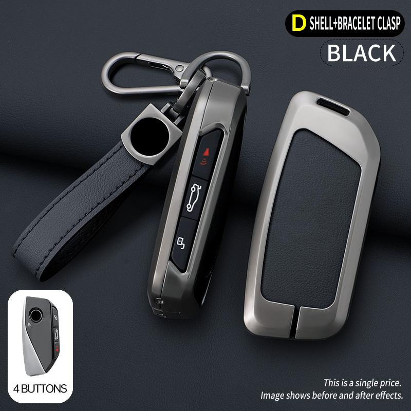 Zinc Alloy Leather Car Key Holder for BMW I7 X7 X5 G07 LCI IX I20 X1 U11 740Li Series G70 G09 XM U06 G81 M3 2023 Car Key Case