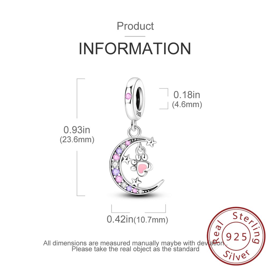 Latest In Genuine Genuine Copper Star Moon Paw Decorative Charms Pendant Piece Bead Elements Suitable For Authentic Bracelet Style Necklace Piece