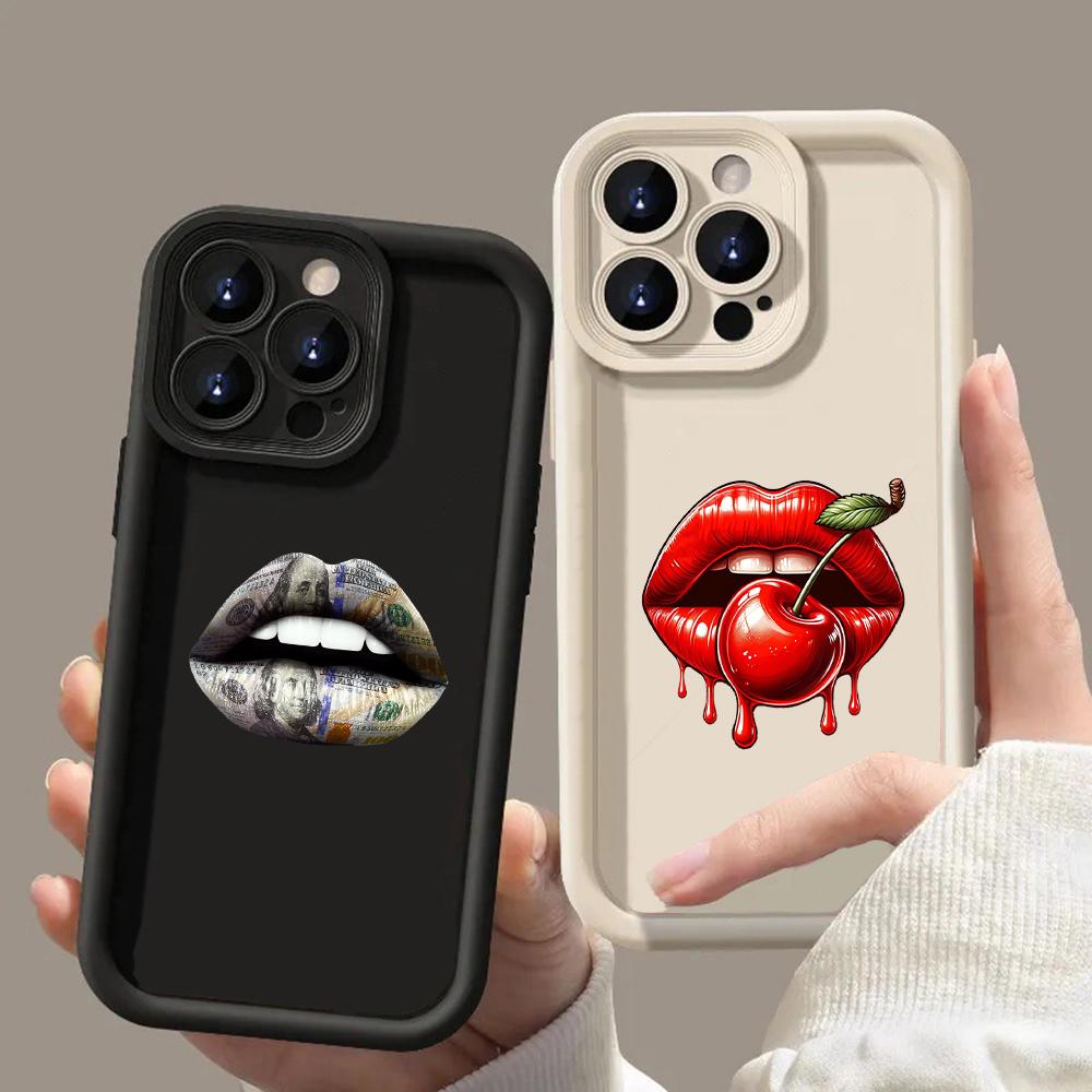 LZ18 Lips Kiss Silicone Phone Case for Xiaomi 11 Lite 5G 14T Redmi 14C 13C A3 Note 12 11 9 10 13 Pro Plus Shockproof Back Cover