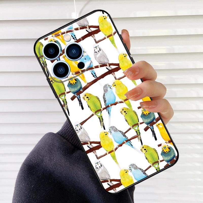 Animal Parrot Bird Phone Case For iPhone 17 16 15 13 11 12 14 Pro Max mini 15 16 Plus 16e 17 Air Cover Fundas