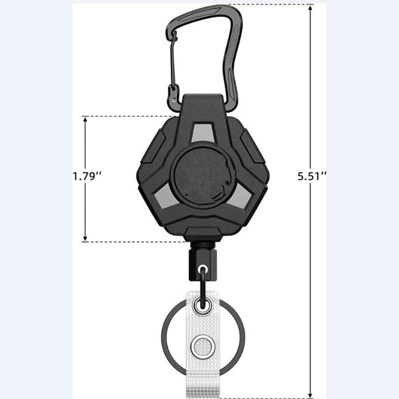 Wysuwany Uchwyt na Identyfikator Klamry z Linki Stalowej Brelok Łańcuszek Outdoor Antykradzieżowy Breloczki Narzędzie Wytrzymały
