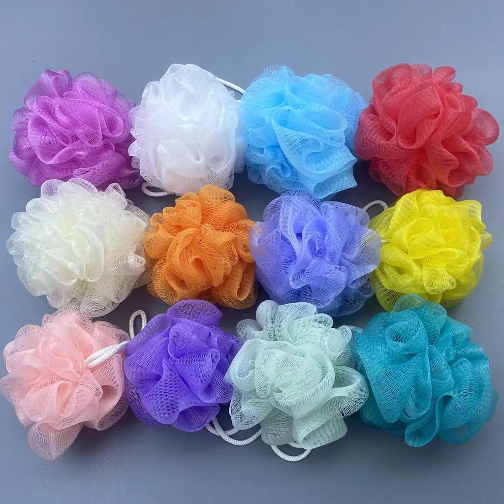 Premium Enlarged Durable Bath Ball - Soft, Solid Color, Non-Dispersing Foaming Net for Effective Back Rubbing and Bathing