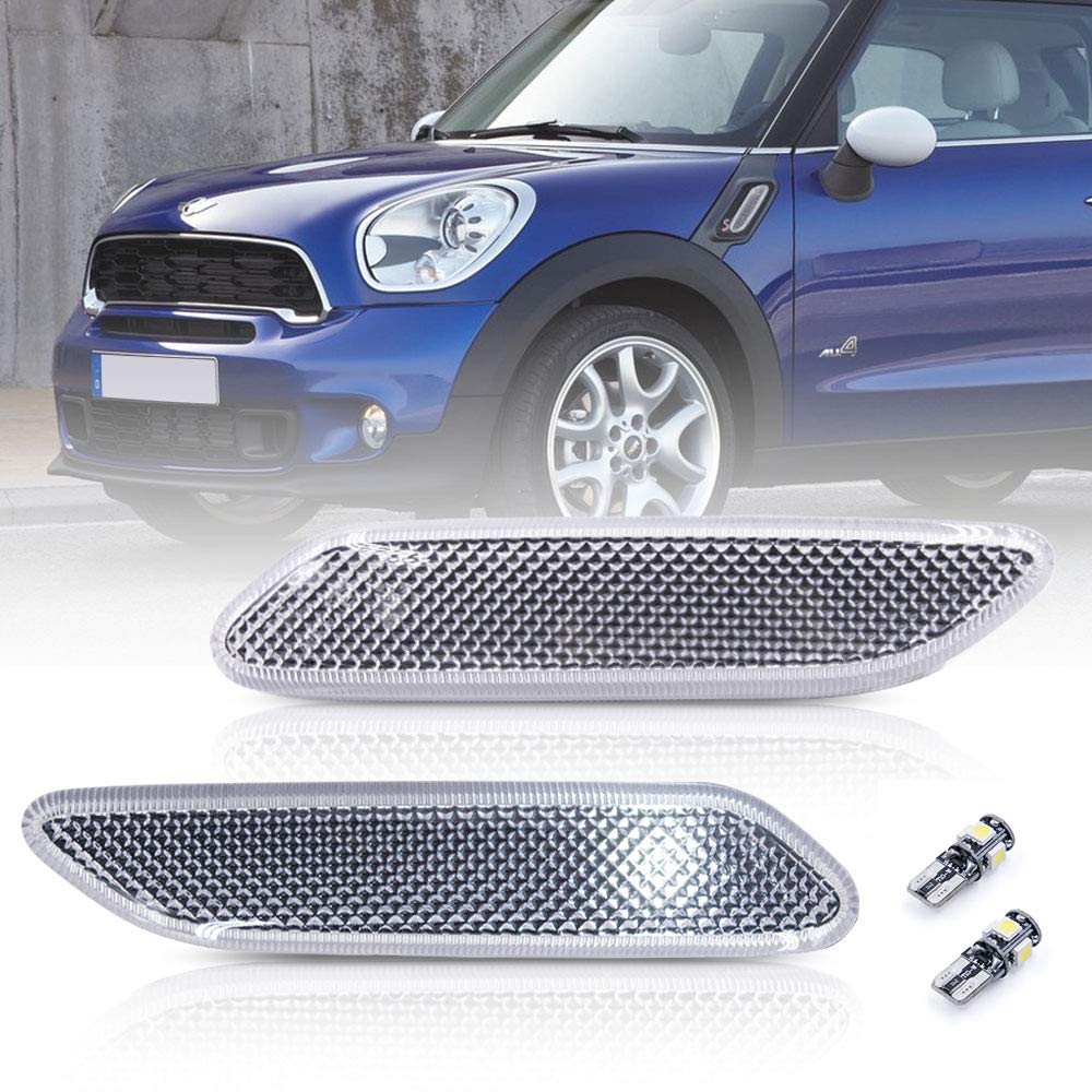 Clear Lens OEM Fender Side Marker Light Cover 2011-2016 R60 R61 Turn Signal Lamp
