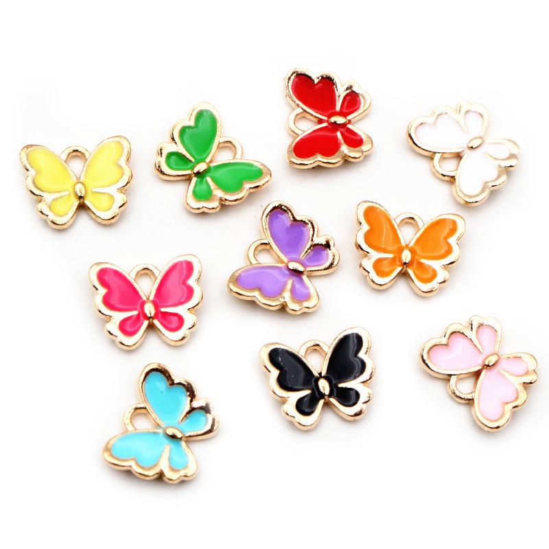 20pcs Small Enamel Butterfly Charms Pendant 10x13mm Alloy DIY Jewelry Making Accessories Findings for Necklace Bracelet Earrings