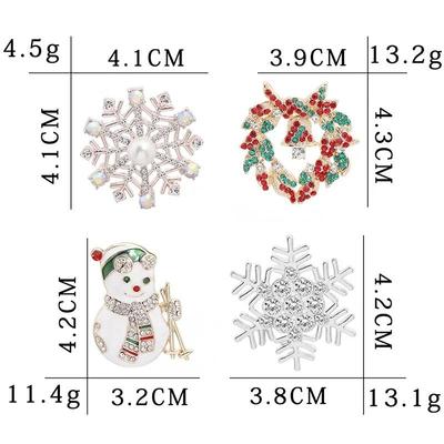 Neujahrs Weihnachts Brosche für Damen Herren Mode Schneemann Weihnachtsmann Rentier Glocke Hut Strass Abzeichen Revers Emaille Anstecknadel Schmuck