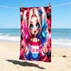 Custom Name Harley Quinn Art Stylish Digital Printing Beach Towel Quick‑Drying Absorbent Blanket for Beach Pool Gym Travel