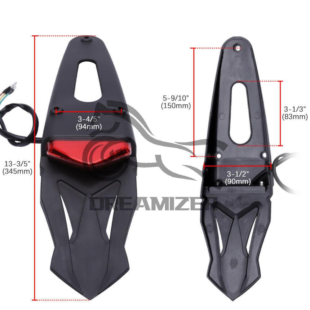 Lampă spate de frână pentru apărătoare spate pentru motocicletă, 12 LED-uri, pentru Off Road Enduro Dirt Bike, capac universal pentru roată, apără noroi spate