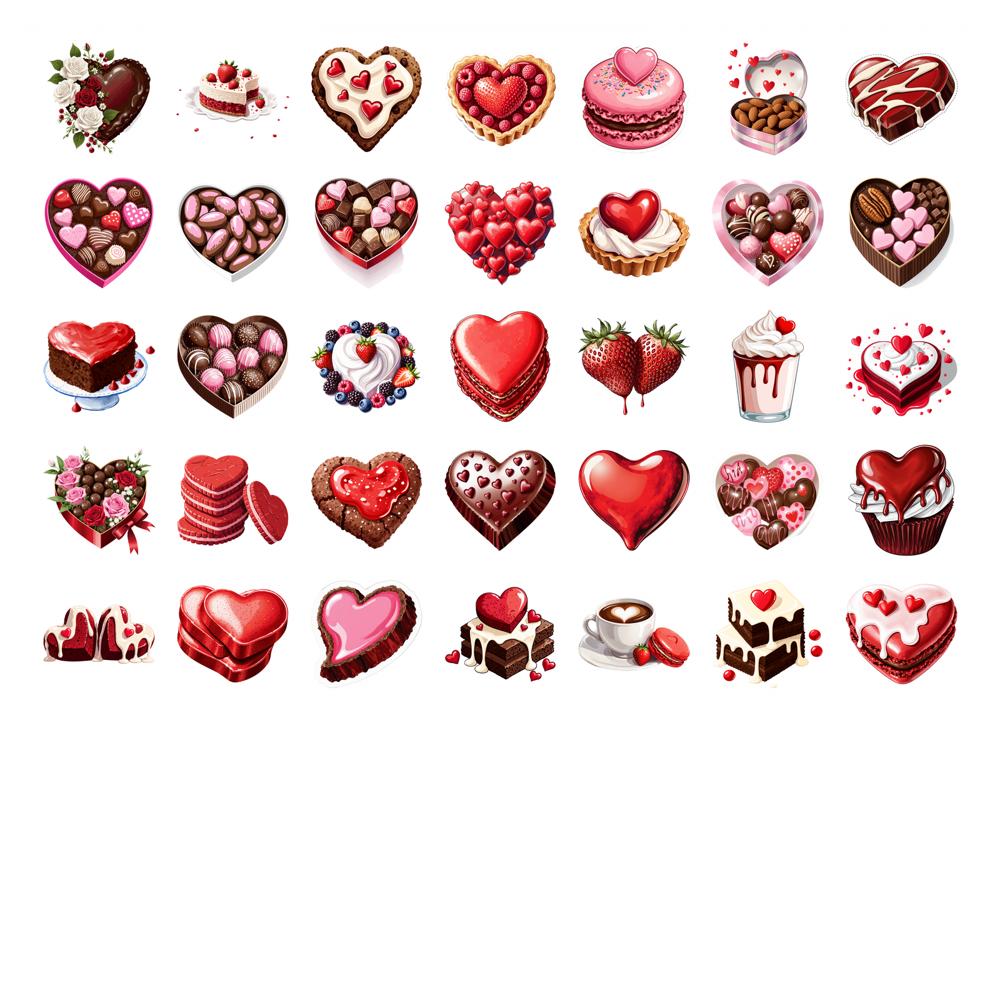 35pcs Cartoon Sweet Love Stickers Cute Valentine Stationery Stickers Stickers For DIY Phone Laptop Scrapbook Bike DIY