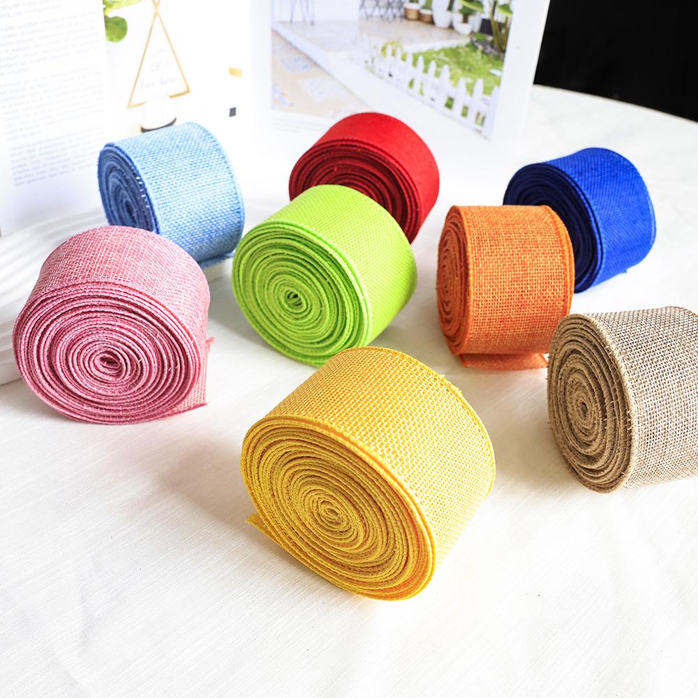 Handmade Multi-Color Faux Linen Ribbon Bow - 5CM Woven Easter Decor