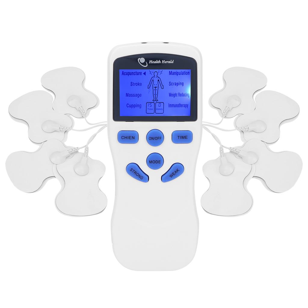 Muscle Stimulator Portable Electronic Pulse Massager with 8 Pads for Pain Relief TherapyUS Plug 100 240V