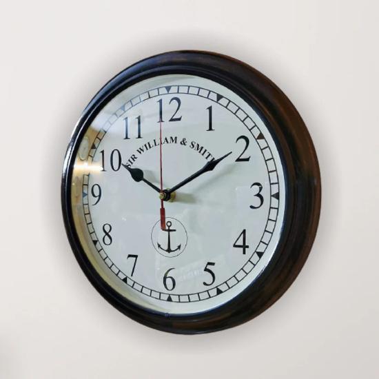 Antike 12-Zoll-Wanduhr aus Holz von Sir William – zeitlose dekorative Uhr im Vintage-Nautikstil für elegante Wohndekoration