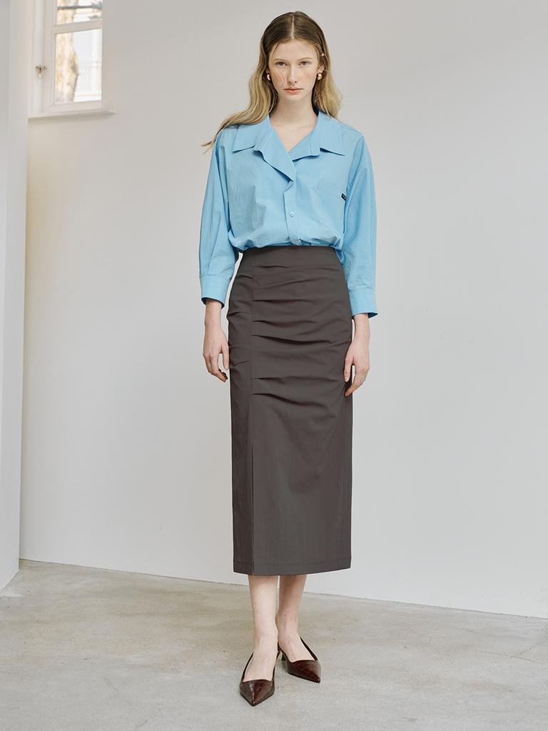 Beuienwaiseutyudio Unbalance Tuck Skirt_Yb5Sr10