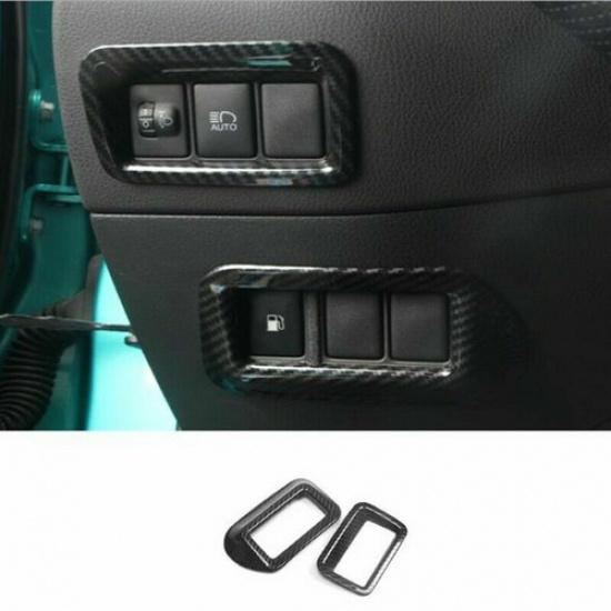 Carbon Fiber 2X Headlight Lamp Adjustment Cover Trim For Toyota C-HR CHR 2016-22