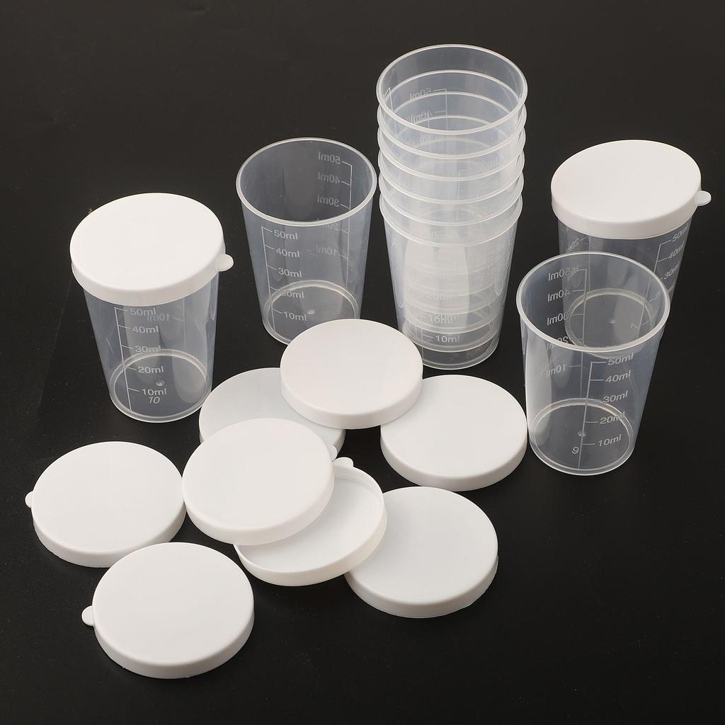 Measuring Cups With White Lids Cap 10pcs Container