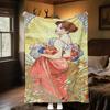 1pc Alphonse Mucha's The Four Seasons blanket, al season lightweigh Poster blanket home office outdoor nap multifunc Poster blanketional blanket
