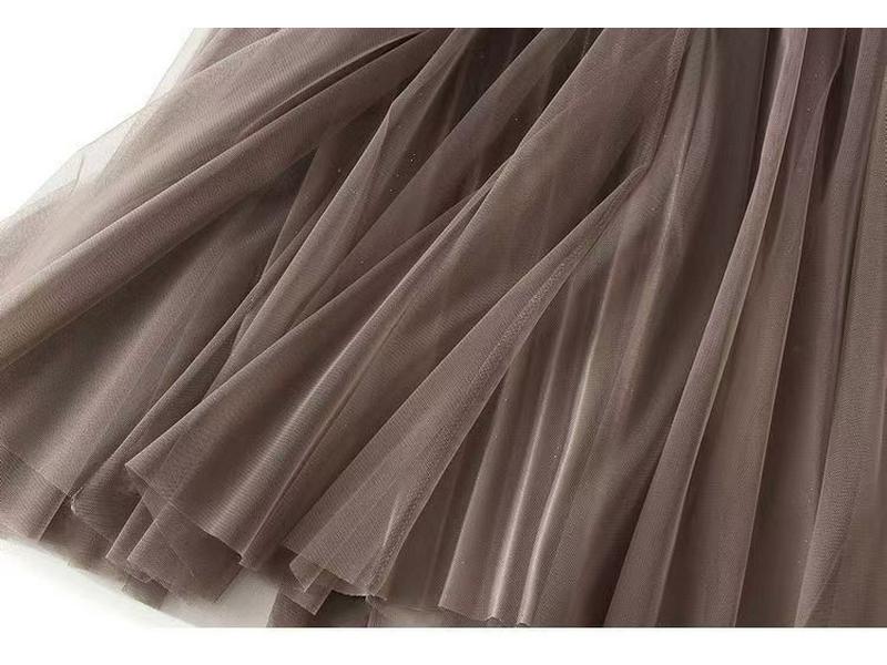 Women's Starry Sky Pleated Mesh Skirt - Stylish Autumn/Winter 2025
