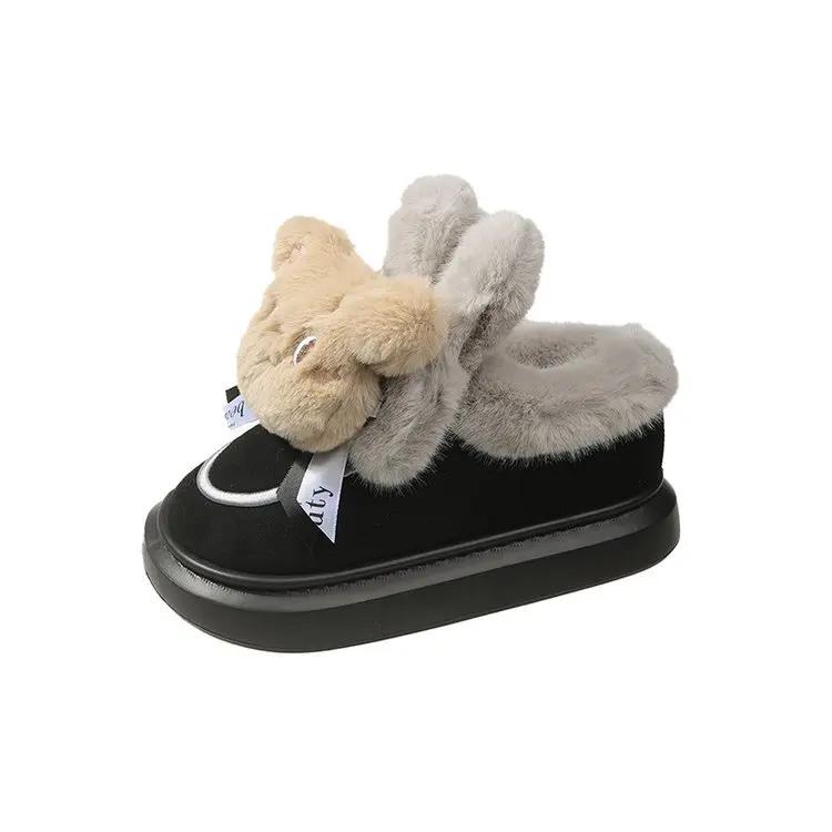 

2024 зимние женские зимние сапоги плюшевые теплые нескользящие водонепроницаемые женские кроссовки на плоской подошве повседневные женские ботильоны без застежек Botas Mujer 41 чёрный