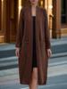 Women's 2024 Autumn/Winter Casual Long Knitted Cardigan Sweater Coat with Lace-Up Design