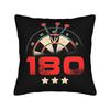 180 Darts Kissenbezug, Retro Dartscheibe Kissenbezug, Vintage Sportspiel Dekor, Schwarzes Zierkissen für Gamer-Zimmer Bar